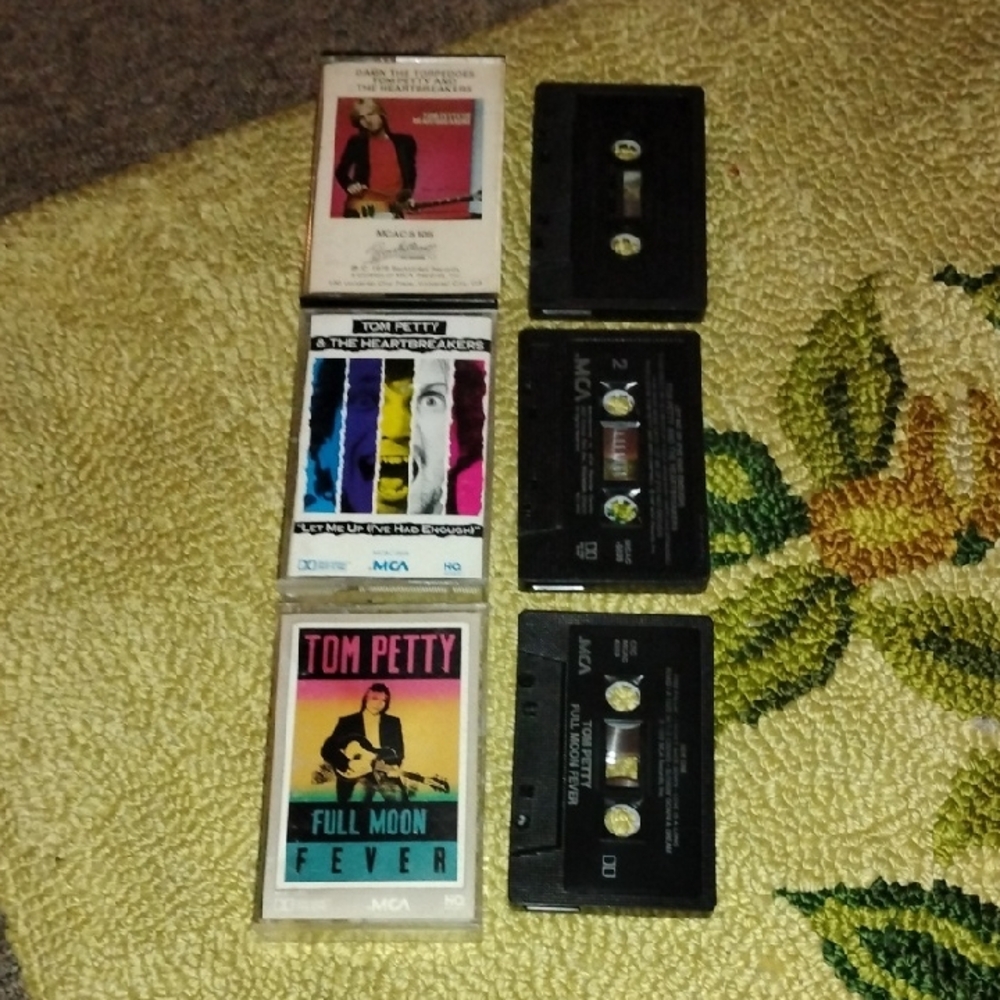 3 Vintage Tom Petty Cassette Tapes Full Moon Fever Damn The Torpedoes Let Me Up